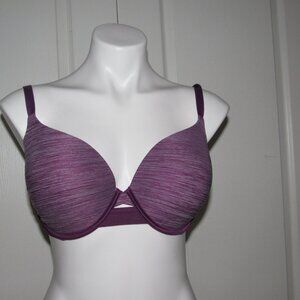 Victoria’s Secret Perfect Shape Bra 34DDD – Heathered Purple, Mesh Detail |Chic